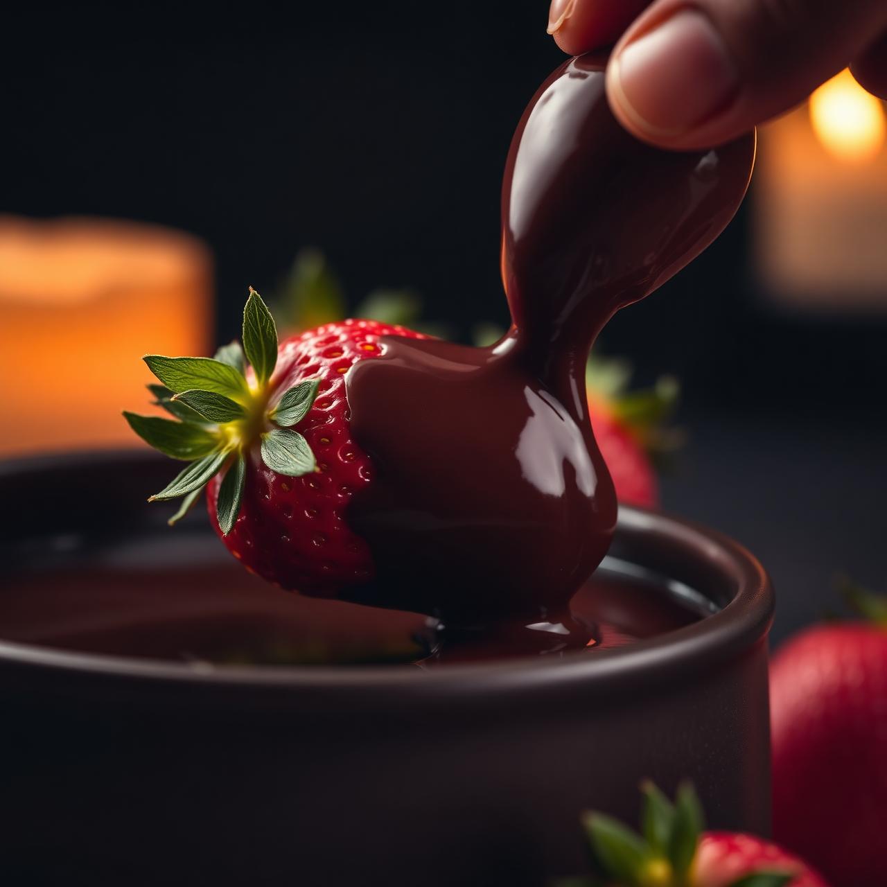Morango mergulhado em chocolate