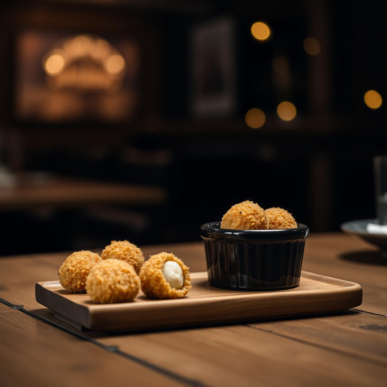 Mini coxinhas e crocantes de queijo